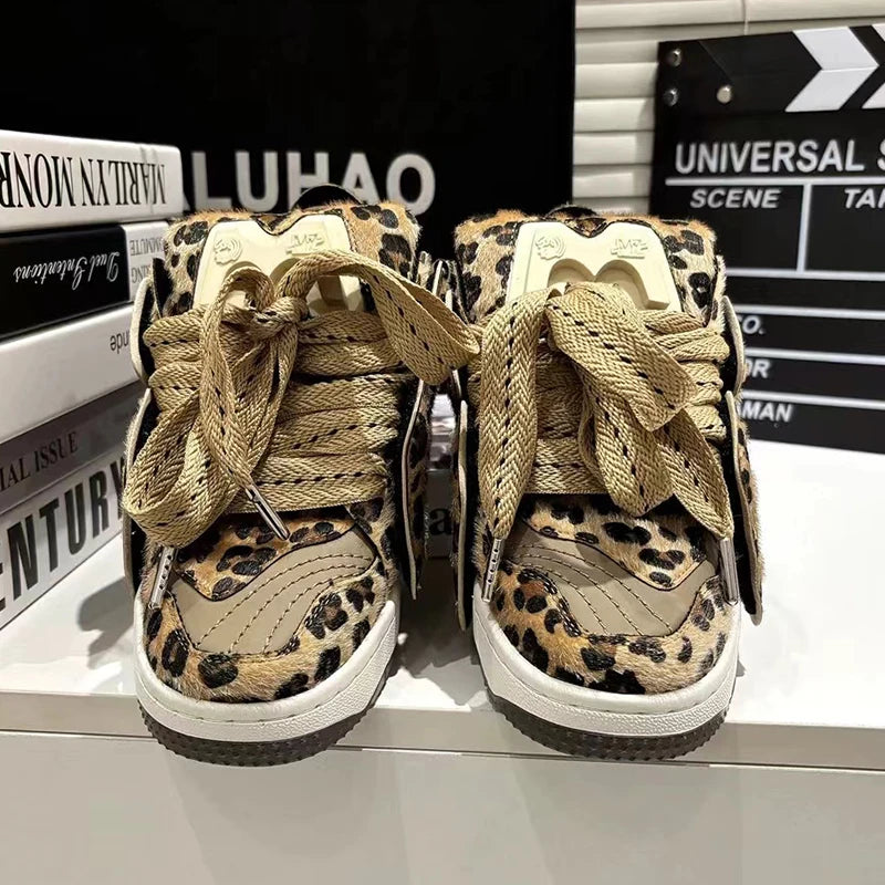 Women Contour Leopard Print Sneakers – Fashion Casual Shoes