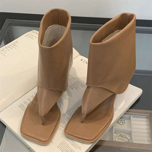 Eilyken New Summer Clip Toe Square Low Heels Woman Boot Sandals Concise Party Dress Shoes Fashion Flip Flops Zapatos De Mujer