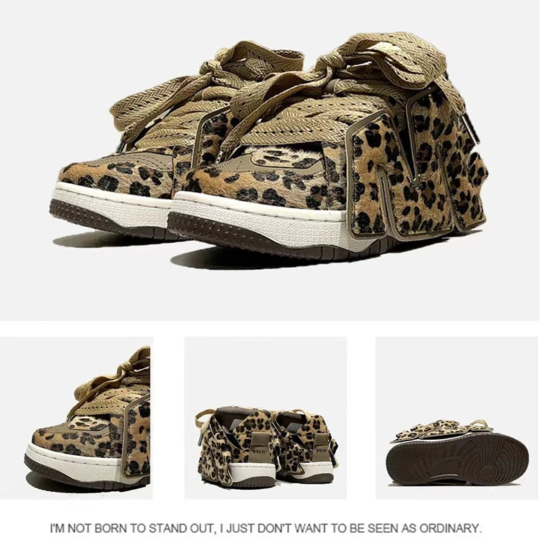 Women Contour Leopard Print Sneakers – Fashion Casual Shoes