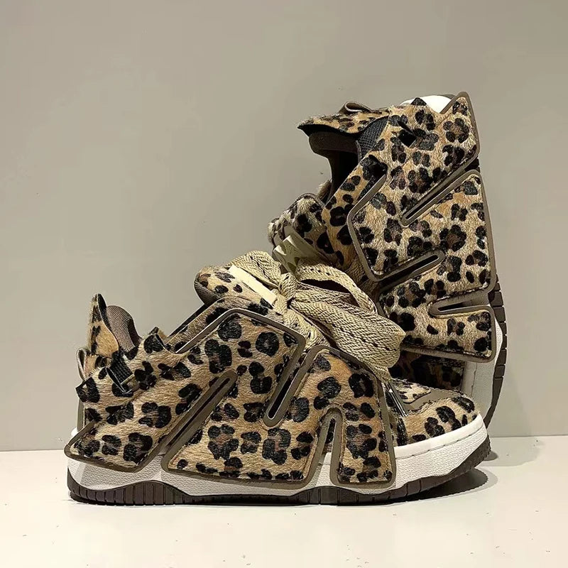 Women Contour Leopard Print Sneakers – Fashion Casual Shoes