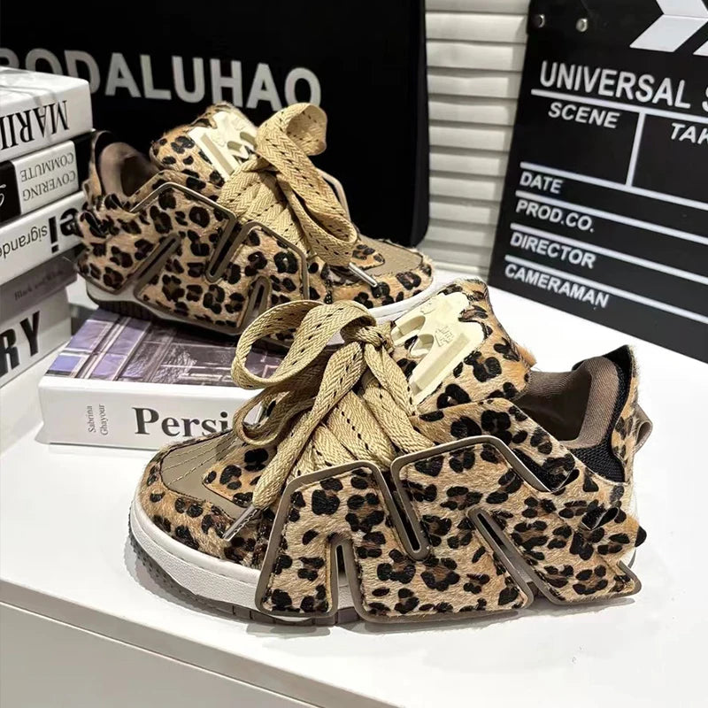 Women Contour Leopard Print Sneakers – Fashion Casual Shoes