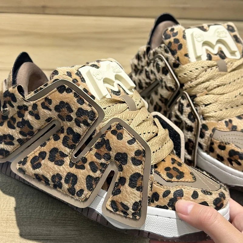 Women Contour Leopard Print Sneakers – Fashion Casual Shoes