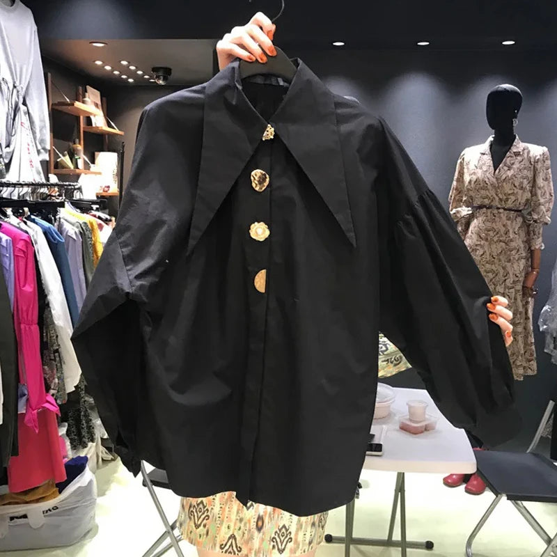 Women Contour Elegant Pointed Collar Blouse – Long Sleeve Office Shirt